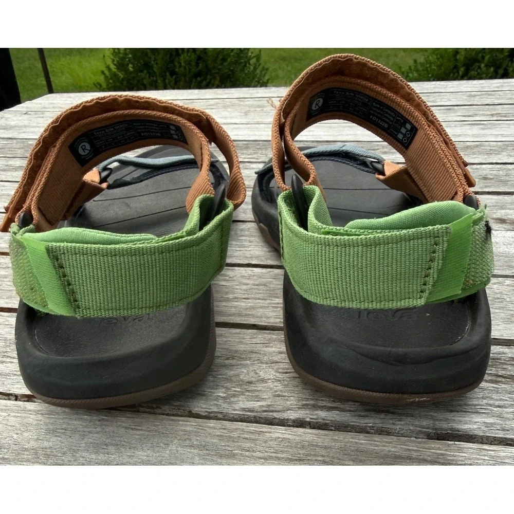 Teva Original Universal Sandals Men's 9  Multicolor Green Tan Blue Hook & Loop